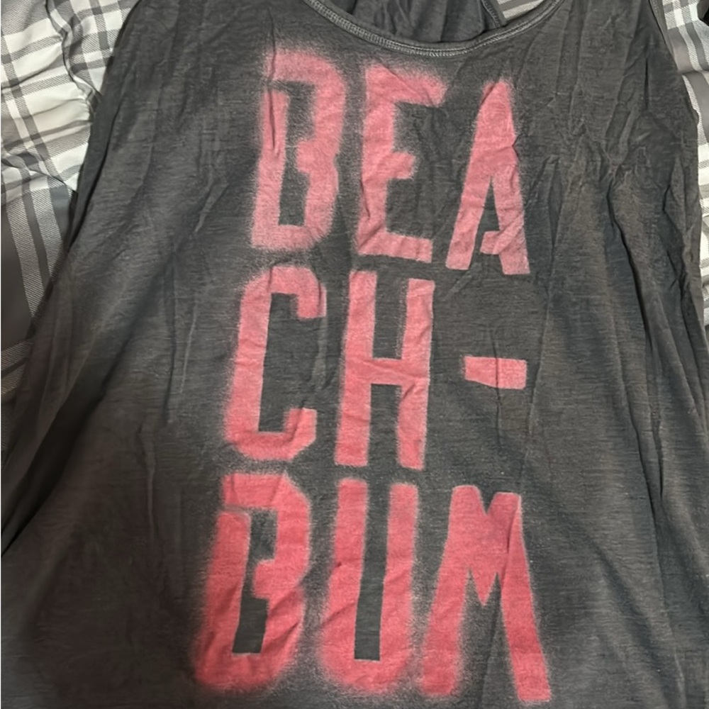 American Eagle Outfitters Gray and Pink Tank Top